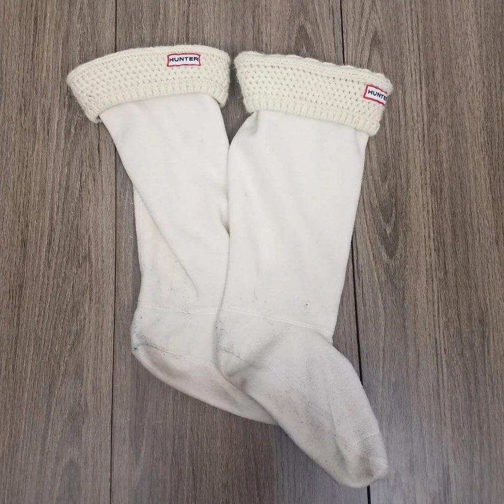 Hunter Fleece cable knit boot liner, off white‎